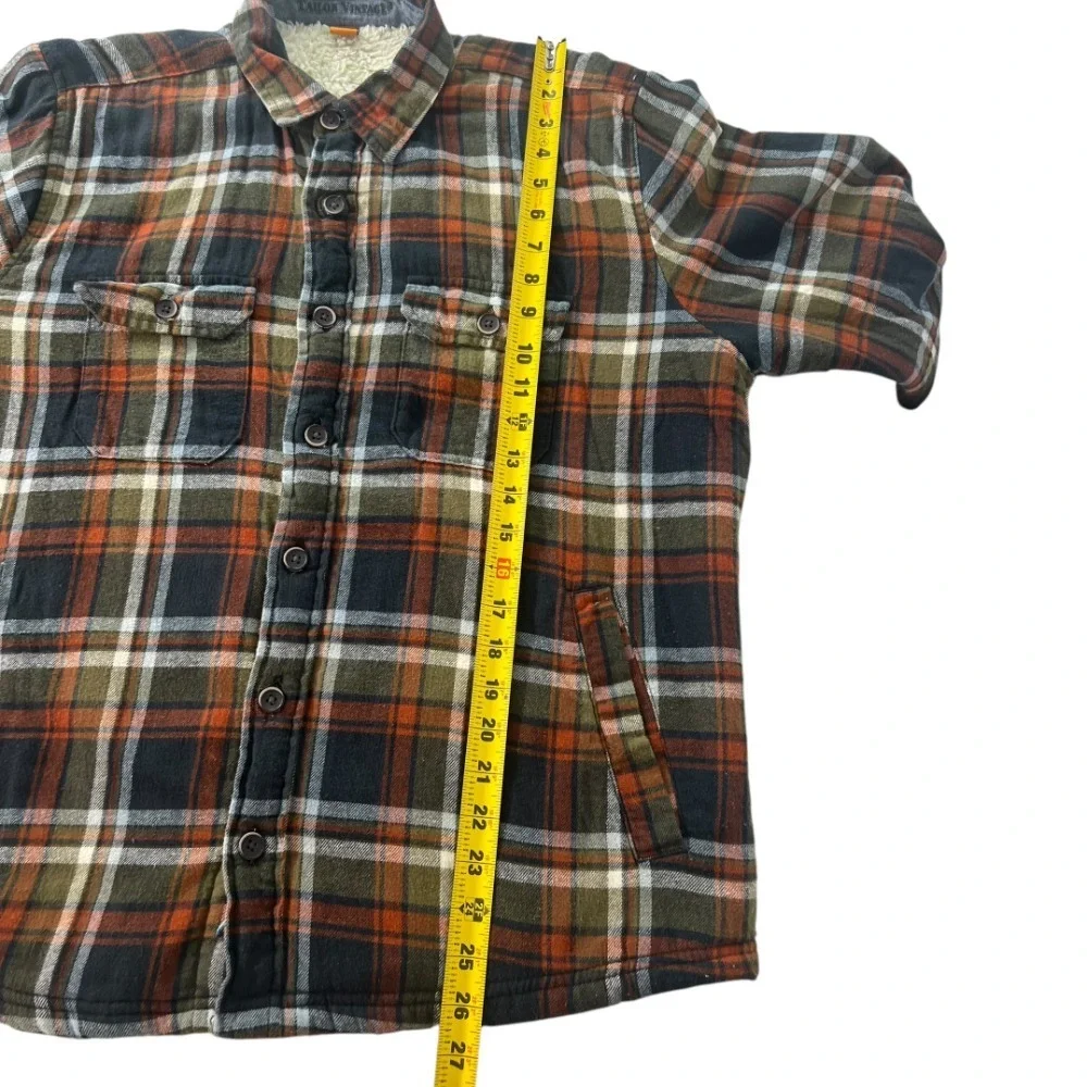 Tailor Vintage Womens L Flannel Shacket Sherpa Lined‎ Button Front Outdoor